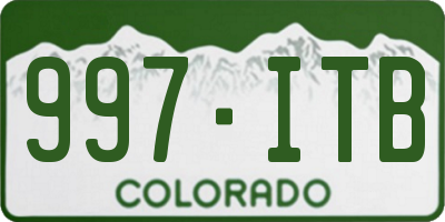 CO license plate 997ITB