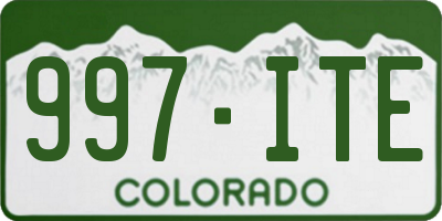 CO license plate 997ITE