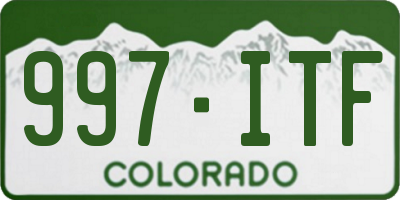CO license plate 997ITF