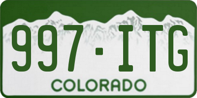 CO license plate 997ITG
