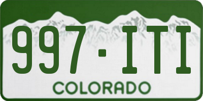 CO license plate 997ITI