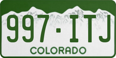 CO license plate 997ITJ
