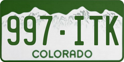CO license plate 997ITK