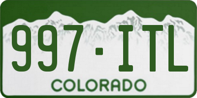 CO license plate 997ITL