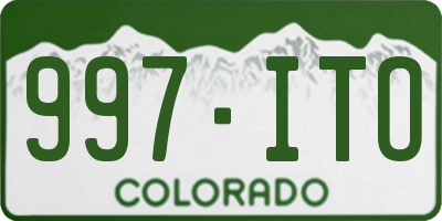 CO license plate 997ITO