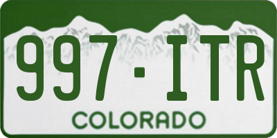 CO license plate 997ITR
