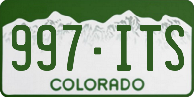 CO license plate 997ITS