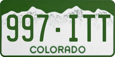 CO license plate 997ITT
