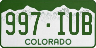 CO license plate 997IUB