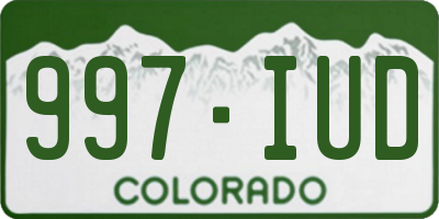 CO license plate 997IUD