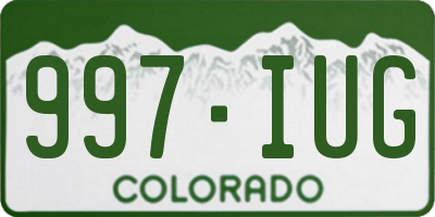 CO license plate 997IUG