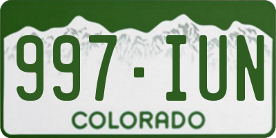 CO license plate 997IUN