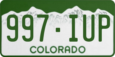 CO license plate 997IUP