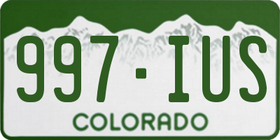 CO license plate 997IUS