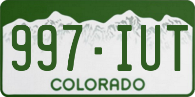 CO license plate 997IUT
