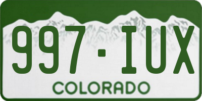 CO license plate 997IUX