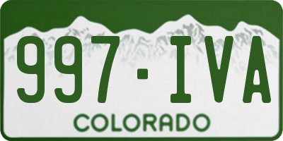CO license plate 997IVA