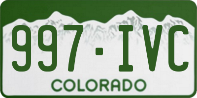CO license plate 997IVC