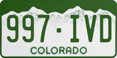 CO license plate 997IVD