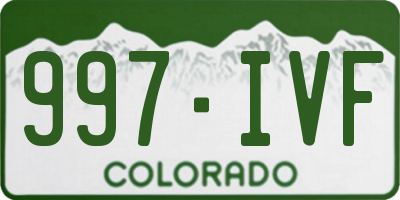 CO license plate 997IVF