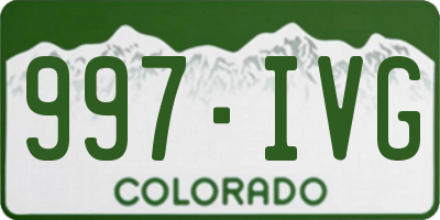 CO license plate 997IVG