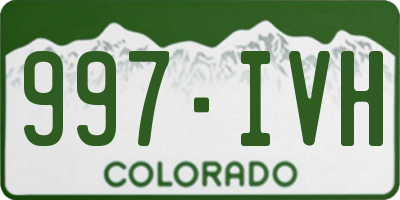 CO license plate 997IVH