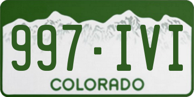 CO license plate 997IVI
