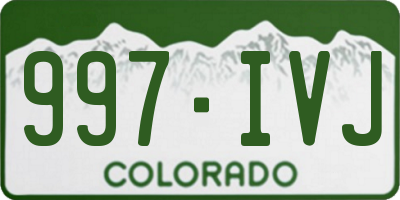 CO license plate 997IVJ