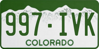 CO license plate 997IVK