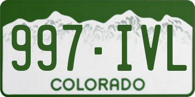 CO license plate 997IVL