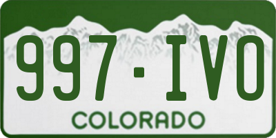 CO license plate 997IVO