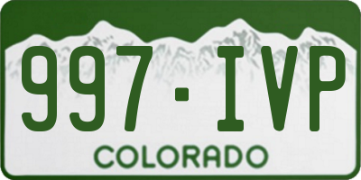 CO license plate 997IVP