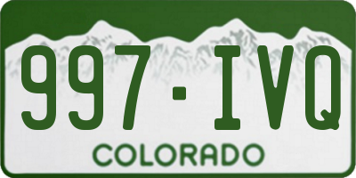 CO license plate 997IVQ