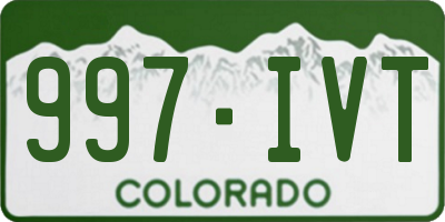 CO license plate 997IVT