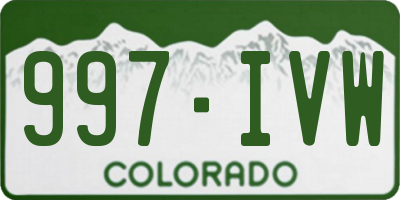 CO license plate 997IVW