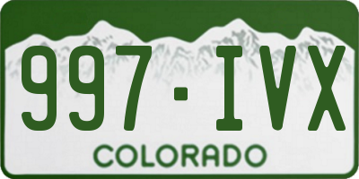 CO license plate 997IVX