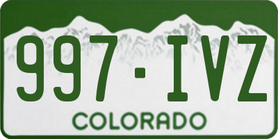 CO license plate 997IVZ