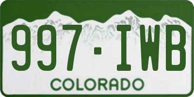 CO license plate 997IWB