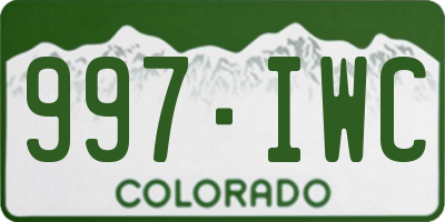 CO license plate 997IWC