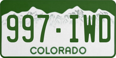 CO license plate 997IWD