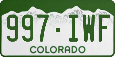 CO license plate 997IWF