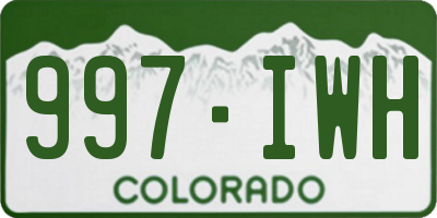 CO license plate 997IWH