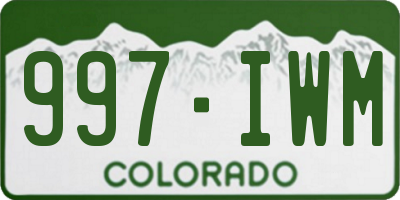 CO license plate 997IWM