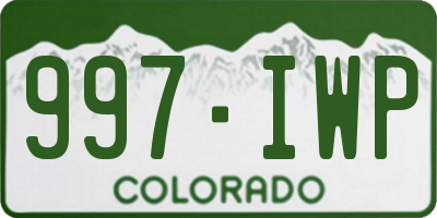CO license plate 997IWP