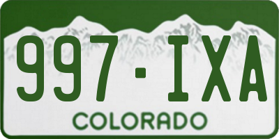CO license plate 997IXA