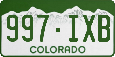 CO license plate 997IXB