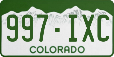 CO license plate 997IXC