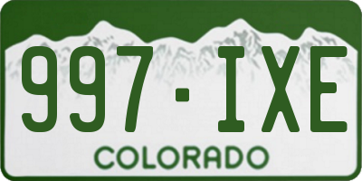 CO license plate 997IXE