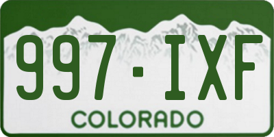 CO license plate 997IXF