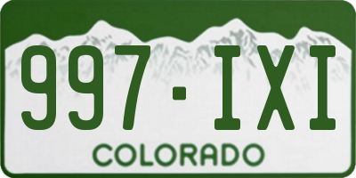 CO license plate 997IXI